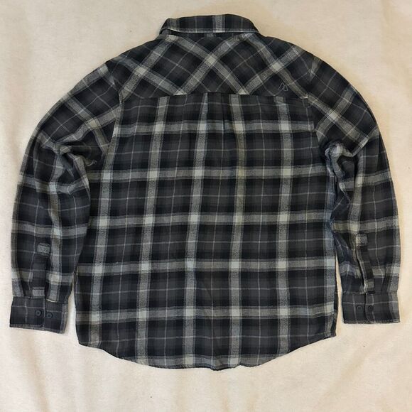 Alpine Design Flannel Shirt Mens Sz Large Black Gray Plaid L/S - Picture 6 of 7